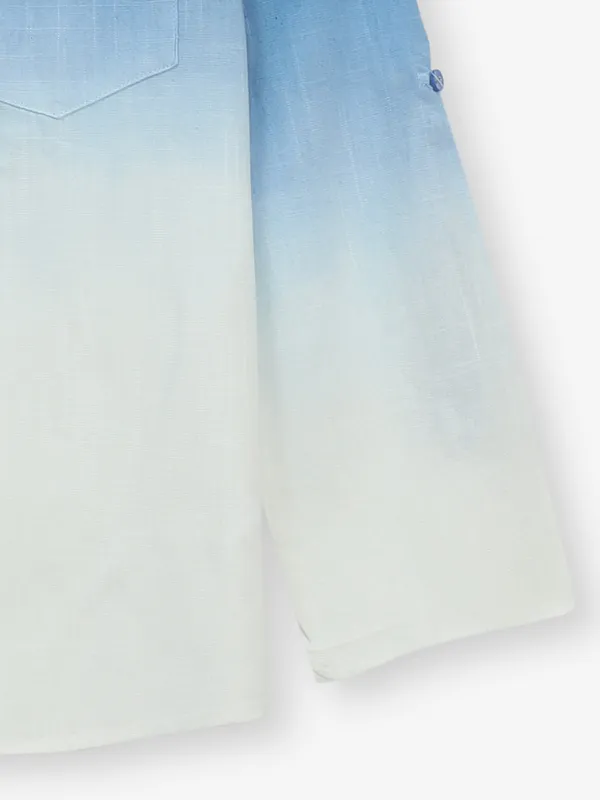 DEAL blue and white shaded cotton top