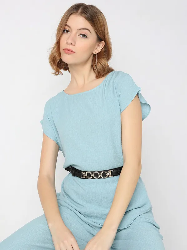 Deal blue plain cotton top