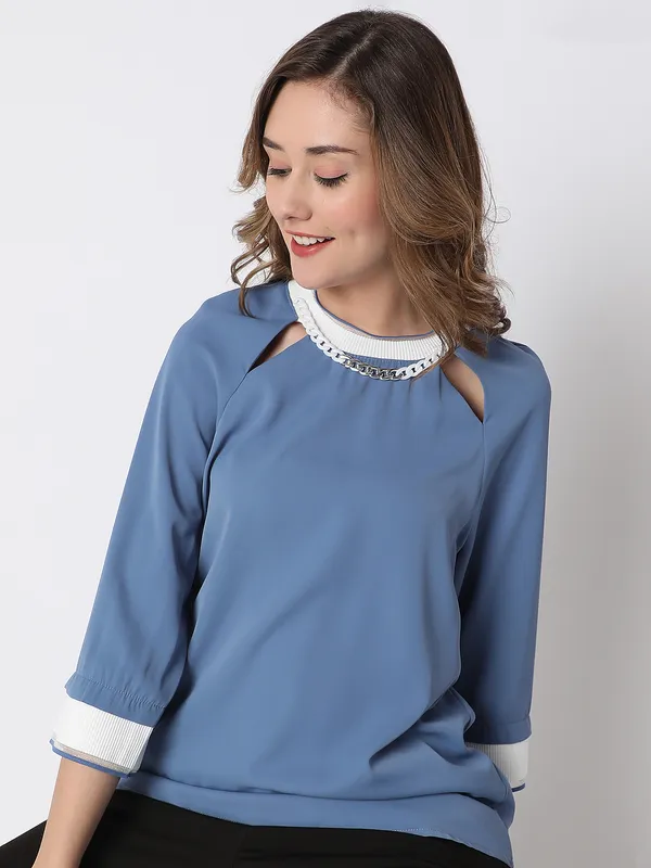 Deal blue shaded plain top