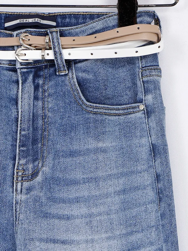 Deal blue shaded washed flare jeans