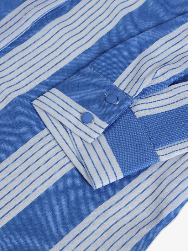 Deal blue stripe cotton shirt