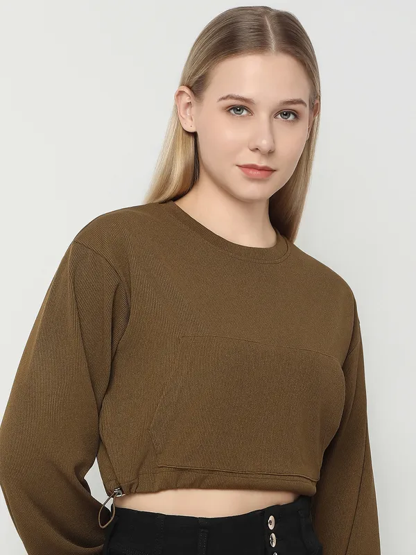 DEAL brown crop top style t-shirt
