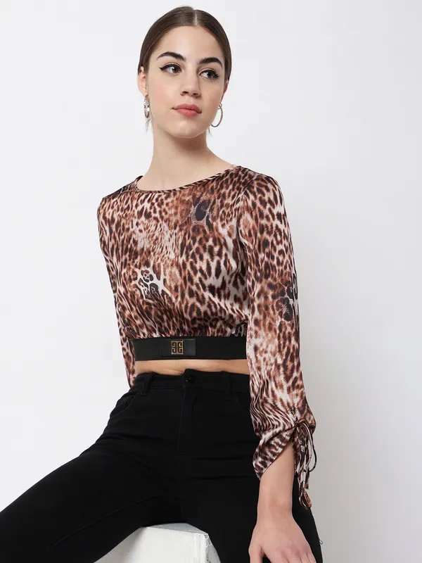 Deal brown satin top