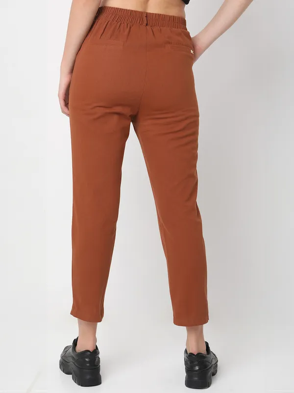 Deal brown solid pant