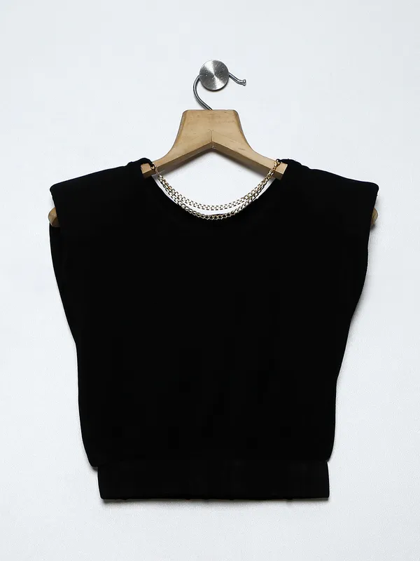 Deal cotton black printed top