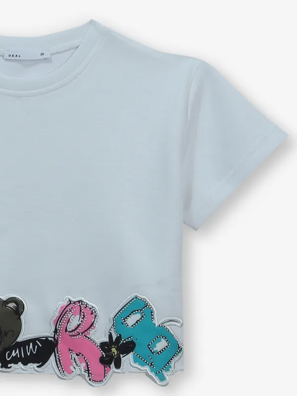 DEAL cotton crop top in white