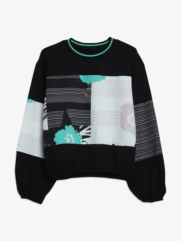 Deal cotton full sleeves black top