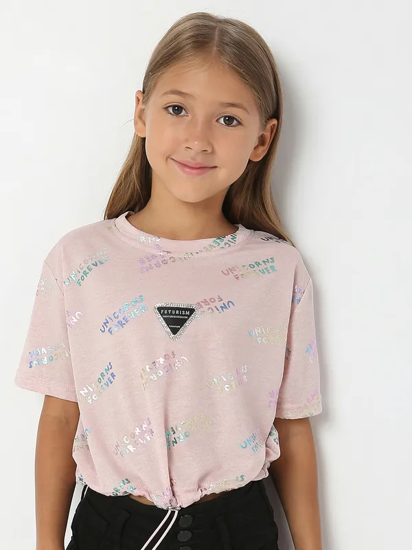 Deal cotton pink printed top