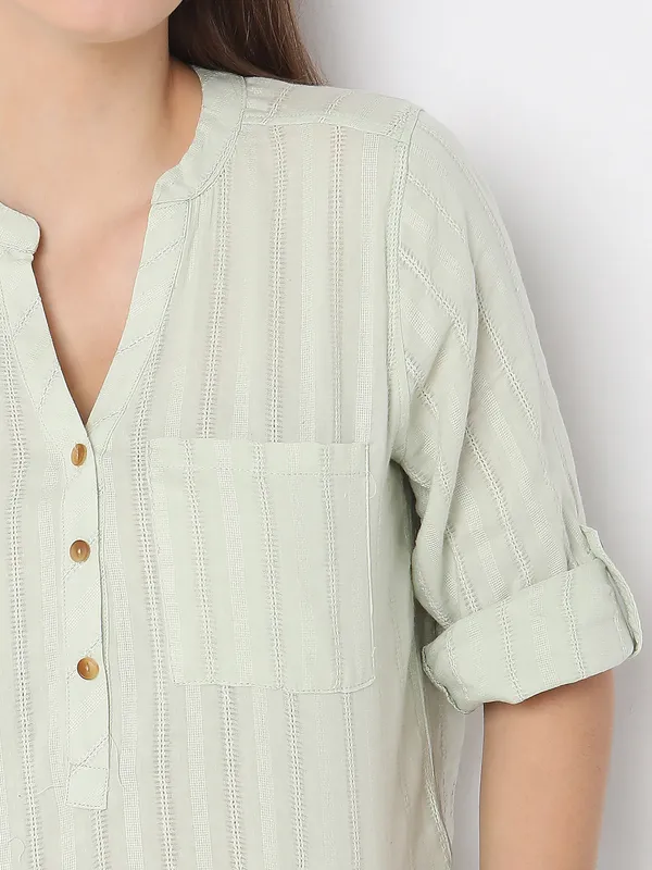 DEAL cotton pista green top