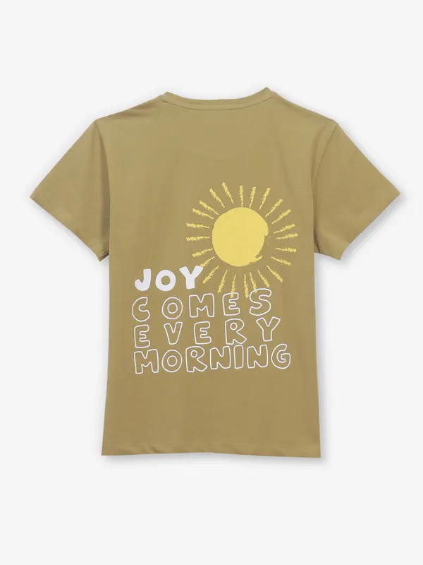 DEAL cotton printed olive t-shirt