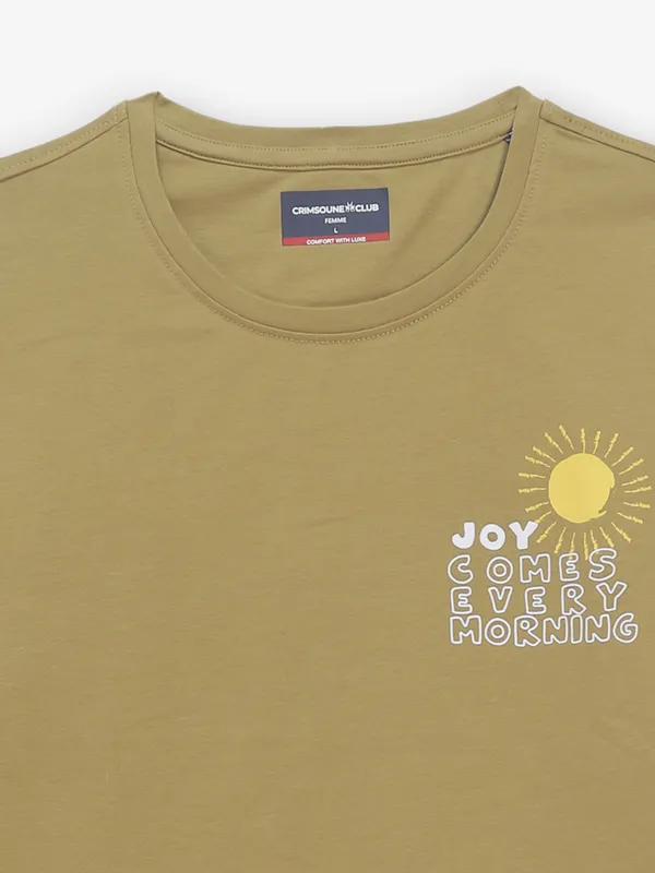 DEAL cotton printed olive t-shirt