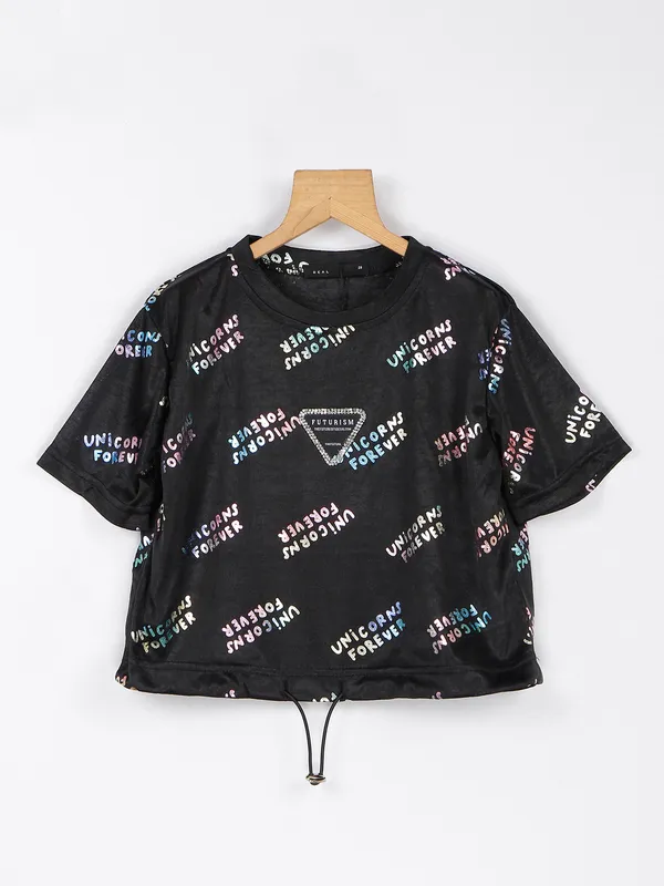Deal cotton top in black