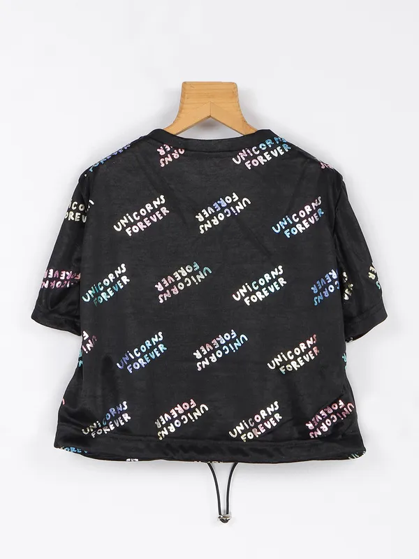Deal cotton top in black
