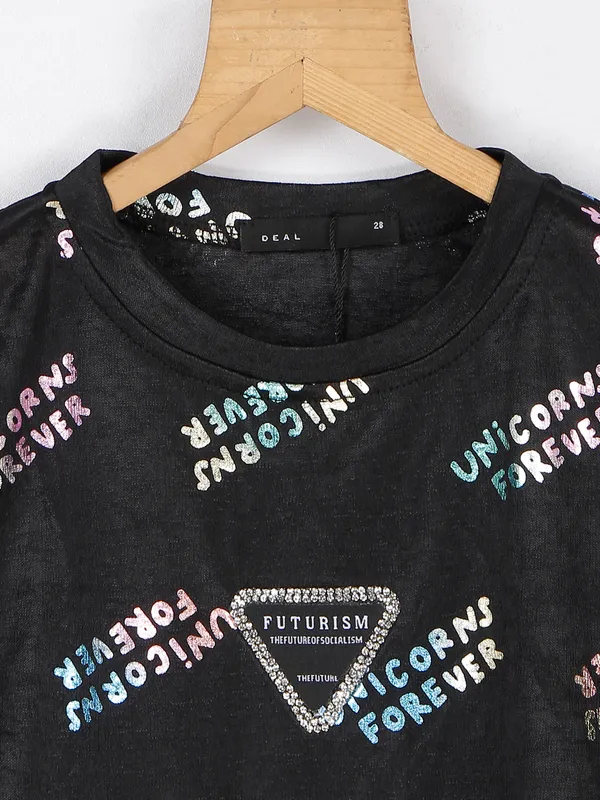 Deal cotton top in black