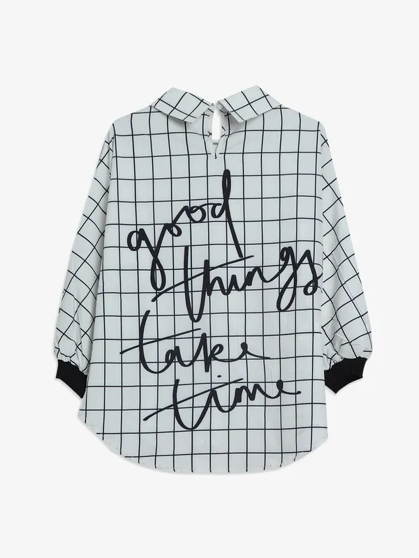Deal cotton white checks top