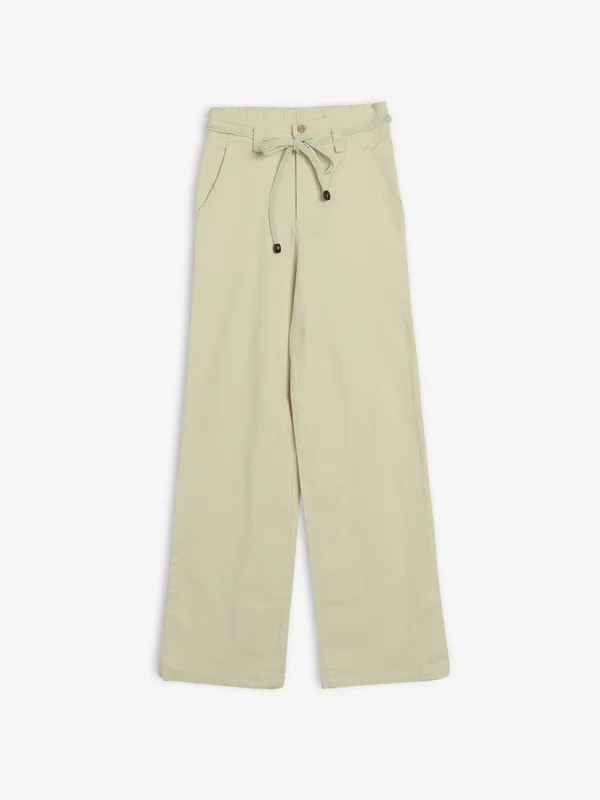 DEAL cream cotton solid pant