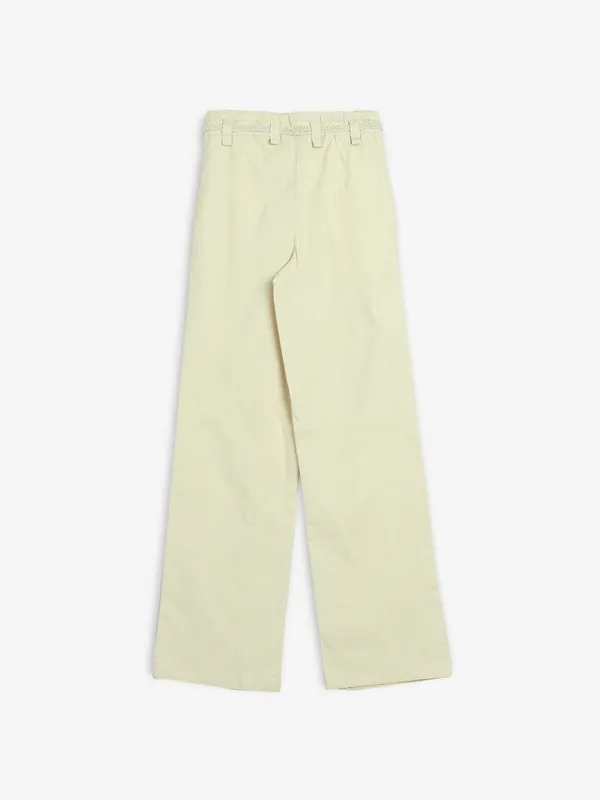 DEAL cream cotton solid pant