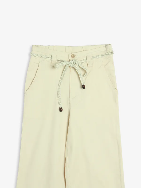 DEAL cream cotton solid pant