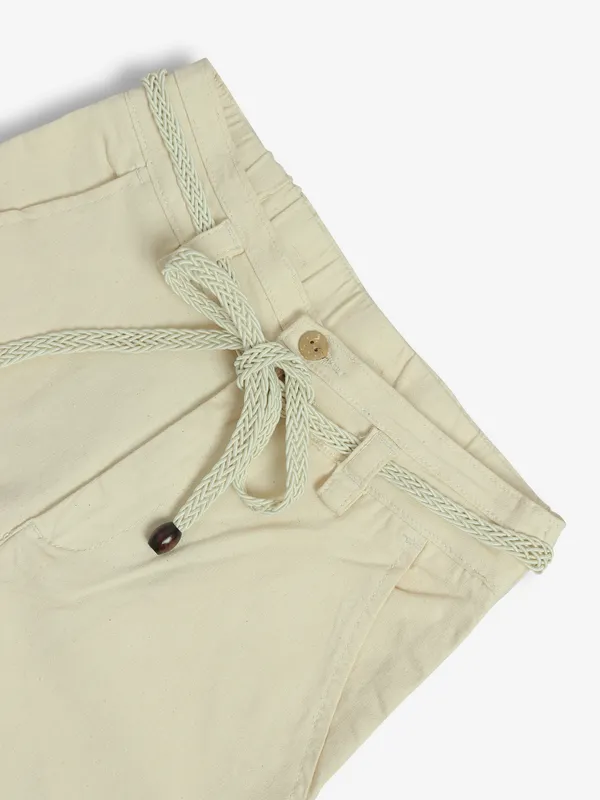 DEAL cream cotton solid pant