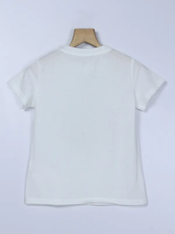 Deal cream printed knitted top