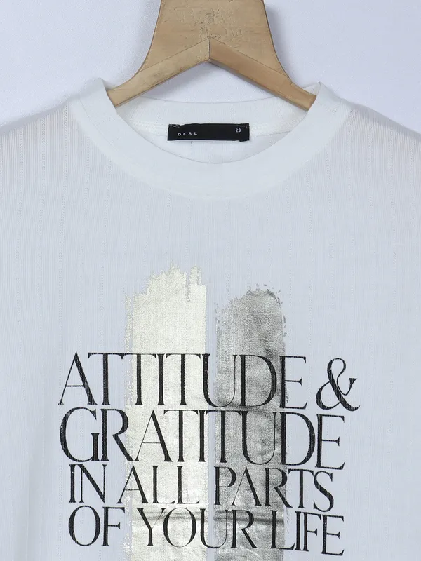 Deal cream printed knitted top