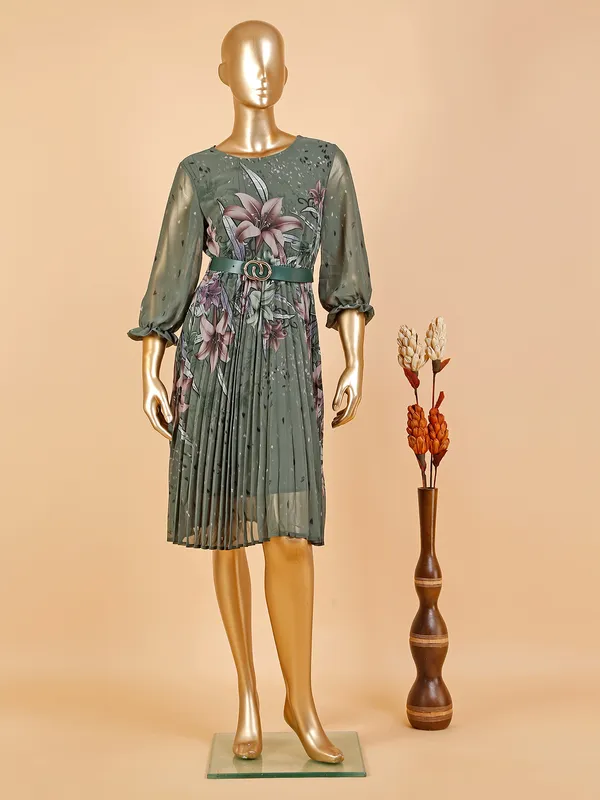 Deal dark green organza dress