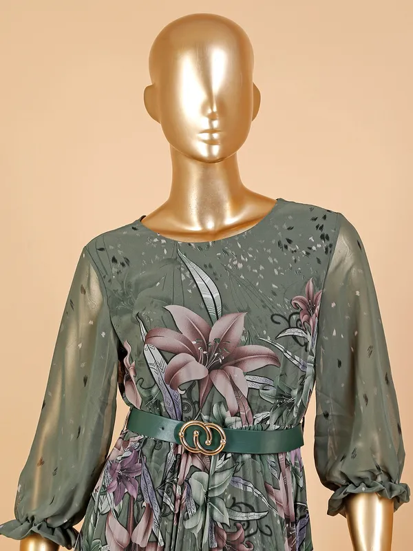 Deal dark green organza dress