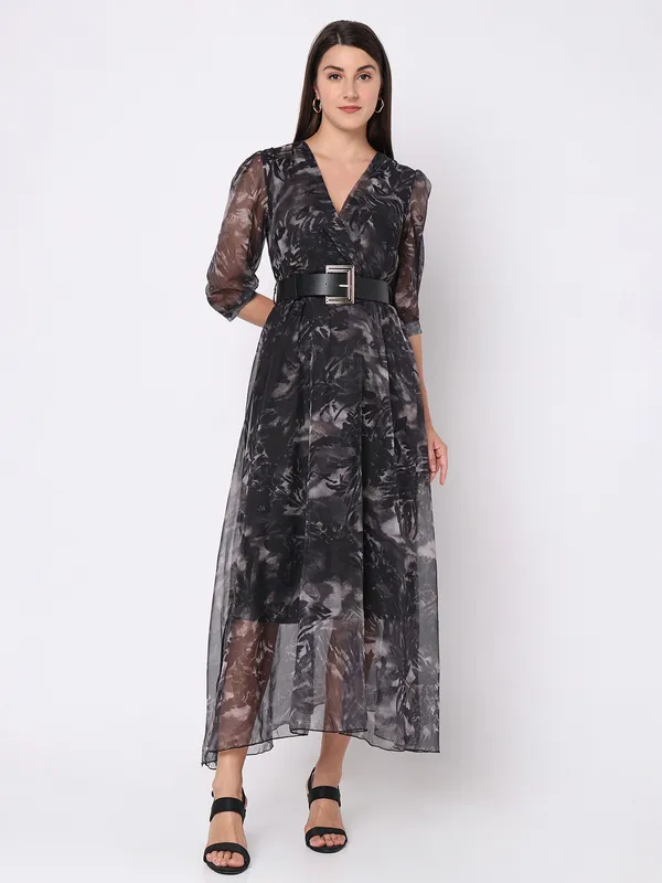 Deal dark grey printed dress