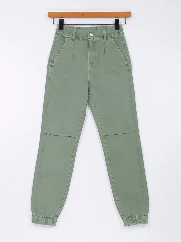 Deal green shaded denim joggers