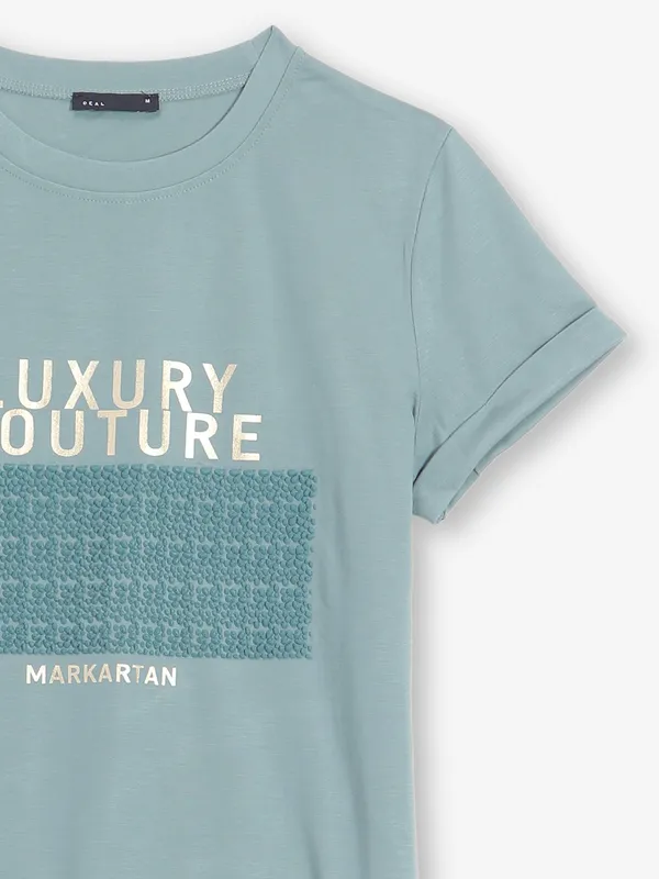 DEAL grey cotton t-shirt with round neck