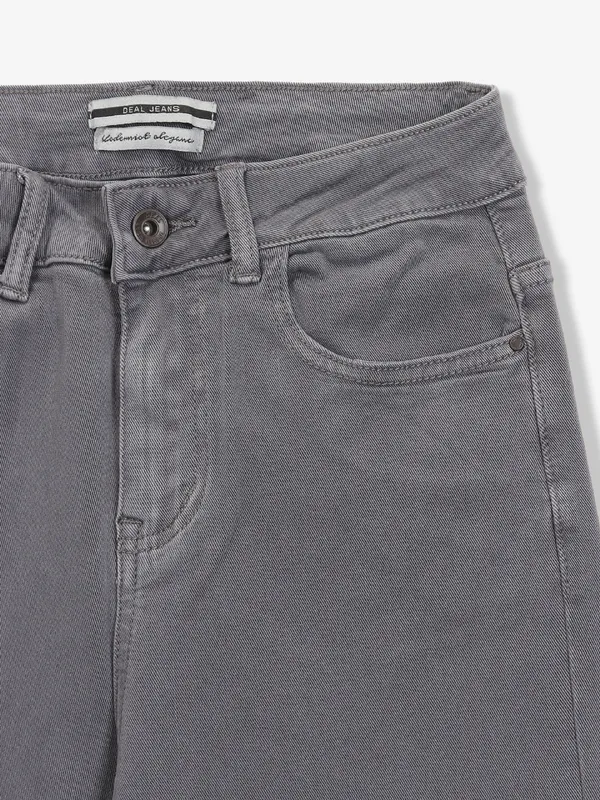 DEAL grey solid denim straight jeans