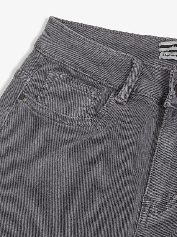 DEAL grey solid denim straight jeans