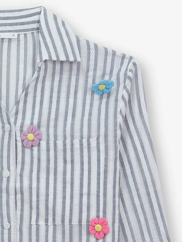 DEAL grey stripe cotton shirt