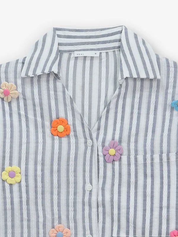 DEAL grey stripe cotton shirt
