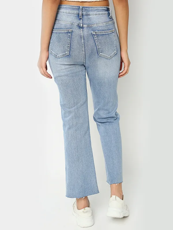 Deal ice blue denim ripped jeans