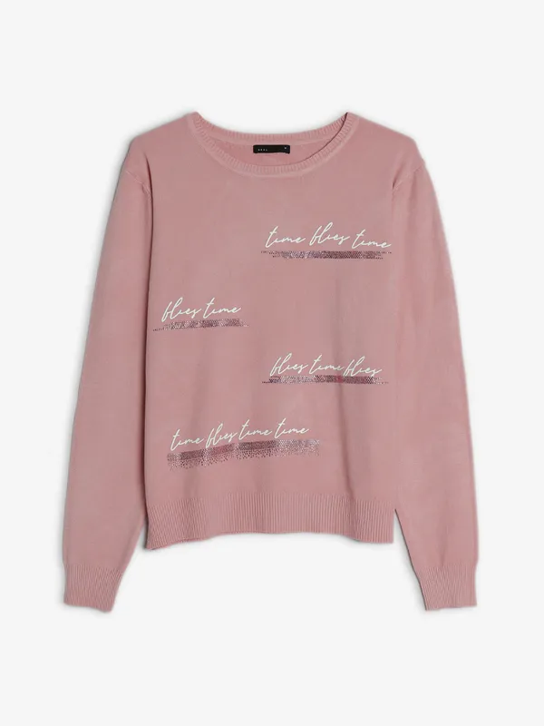 Deal knitted pink sweatshirt