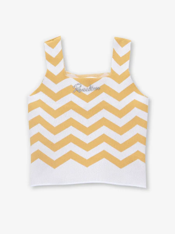 DEAL knitted top in white and yellow
