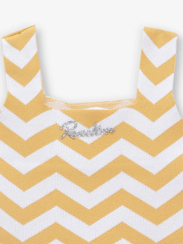 DEAL knitted top in white and yellow