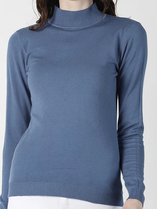 DEAL latest knitted light blue t-shirt