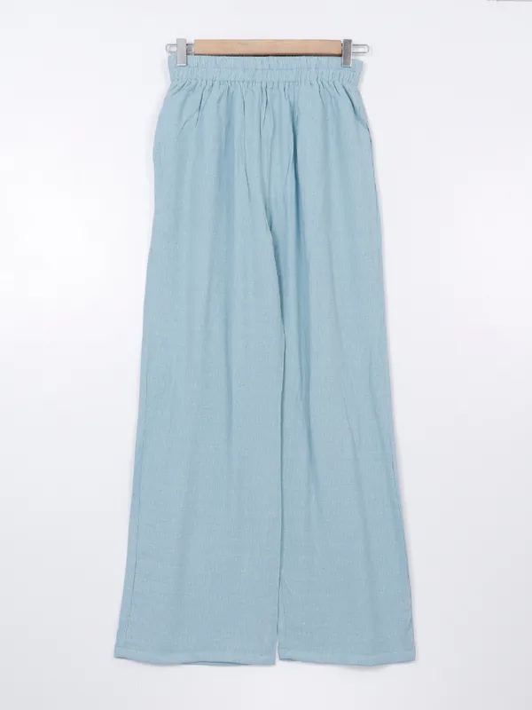 Deal light blue plain cotton palazzo