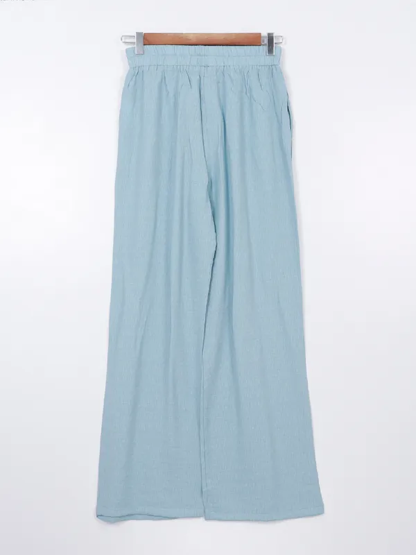 Deal light blue plain cotton palazzo