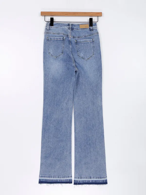 Deal light blue solid straight jeans