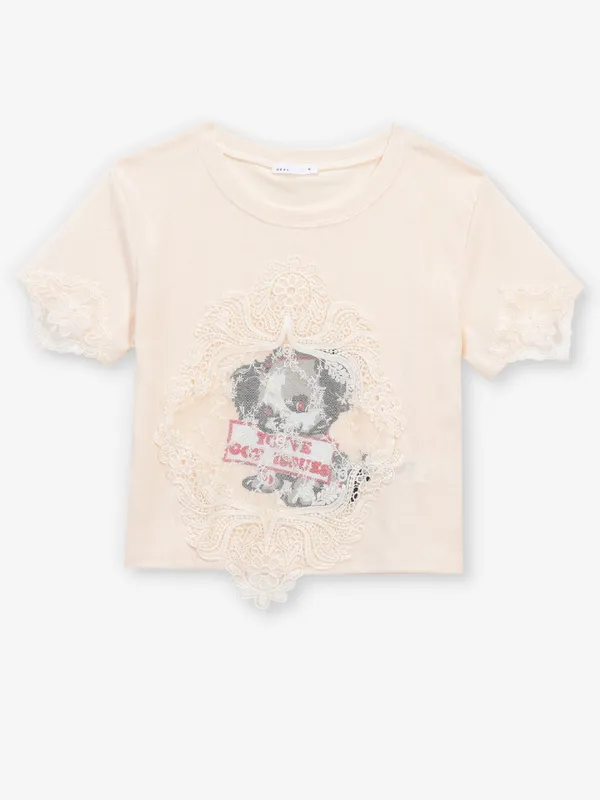 DEAL light peach cotton crop top
