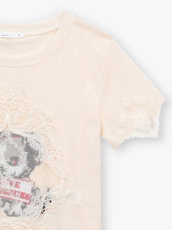 DEAL light peach cotton crop top