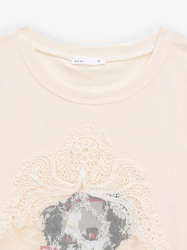 DEAL light peach cotton crop top