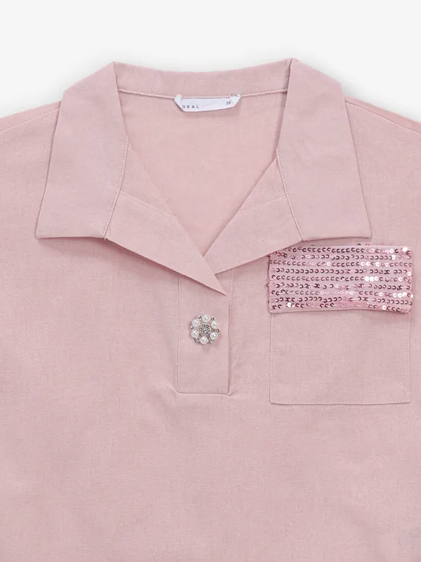 DEAL light pink cotton top for girls