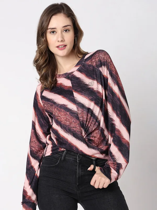 Deal light pink lycra printed top