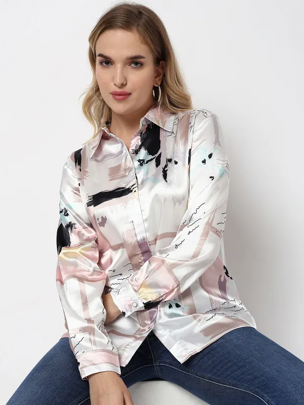 Deal light pink shirt in satin