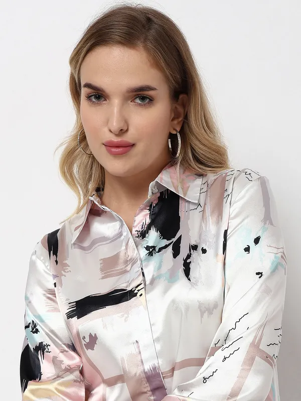 Deal light pink shirt in satin