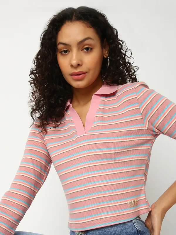 Deal light pink stripe t shirt